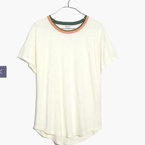 Madewell Whisper Cotton Ringer Ivory Tee in Burbank Stripe